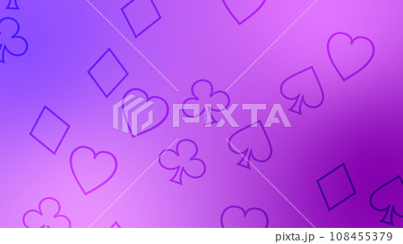 トランプマークがレイアウトされた背景素材【紫系ツートンカラー】 トランプマークがレイアウトされた背景素材【紫系ツートンカラー】 108455379