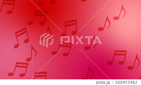 音符がレイアウトされた背景素材【赤系ツートンカラー】 音符がレイアウトされた背景素材【赤系ツートンカラー】 108455462