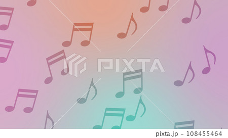 音符がレイアウトされた背景素材【パステルカラー】 音符がレイアウトされた背景素材【パステルカラー】 108455464