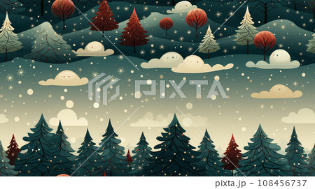 クリスマスツリーの連続パターン