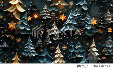 クリスマスツリーの連続パターン