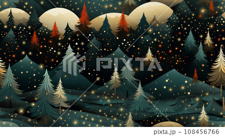 クリスマスツリーの連続パターン