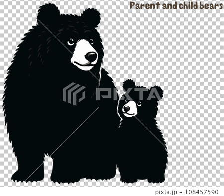 可愛い熊の親子のシンプルイラスト 可愛い熊の親子のシンプルイラスト 108457590