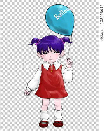 收到氣球很高興的女孩 收到氣球很高興的女孩 108458050