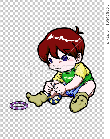 A boy playing with a toy A boy playing with a toy 108458051