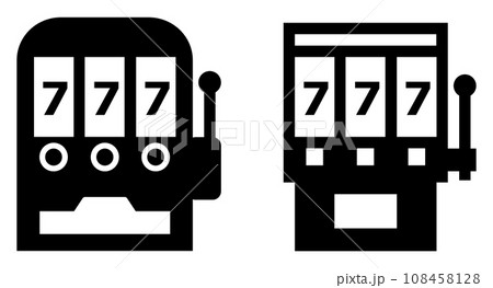 ギャンブルで大当たりしたスロットマシーンのイラスト 108458128
