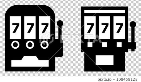 Illustration of a slot machine that won a jackpot in gambling 108458128