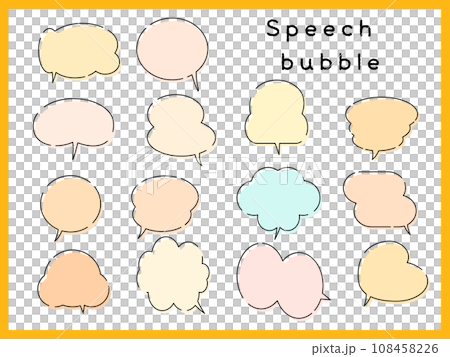 カラフルな吹き出しのイラストセット 3 108458226