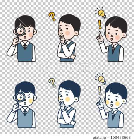 male student illustration asking and answering questions 108458668