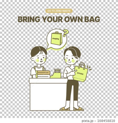 It is recommended to use a personal eco-bag that can be used multiple times instead of a disposable shopping bag 108458810