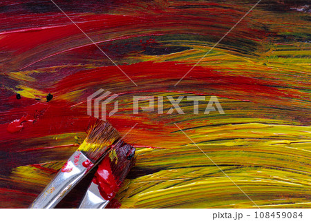 アクリル絵の具と絵筆 アクリル絵の具と絵筆 108459084