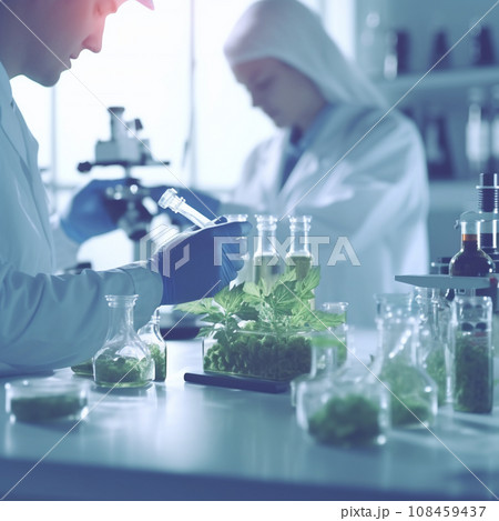 植物の研究をおこなっている科学者のラボ AI画像 植物の研究をおこなっている科学者のラボ AI画像 108459437