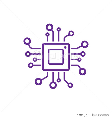Cpu icon, vector cpu processor technology, electronic microchip Cpu icon, vector cpu processor technology, electronic microchip 108459609