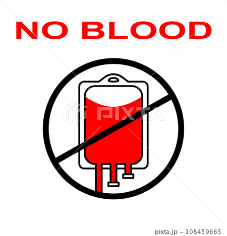 A label depicting the refusal of blood transfusion. Bloodless methods of treatment and surgery. Icon for keychain. Editable stroke A label depicting the refusal of blood transfusion. Bloodless methods of treatment and surgery. Icon for keychain. Editable stroke 108459665
