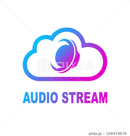 Online Media Cloud, audio streaming. Online music concept. Vector Illustration. EPS 10 108459676
