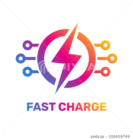 Electricity rounded icon. Vector illustration style is flat iconic bicolor symbol inside a circle. Designed for web and software interfaces. Vector Illustration. EPS 10 108459749