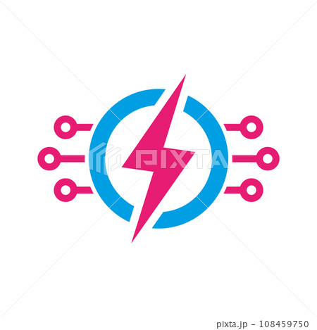 Electricity rounded icon. Vector illustration style is flat iconic bicolor symbol inside a circle. Designed for web and software interfaces. Vector Illustration. EPS 10 108459750