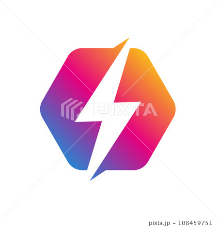 Flash Logo abstract design vector template. Lighting bolt icon. Logo Thunder electricity Power Fast Speed Logotype concept. Vector. EPS 10 108459751