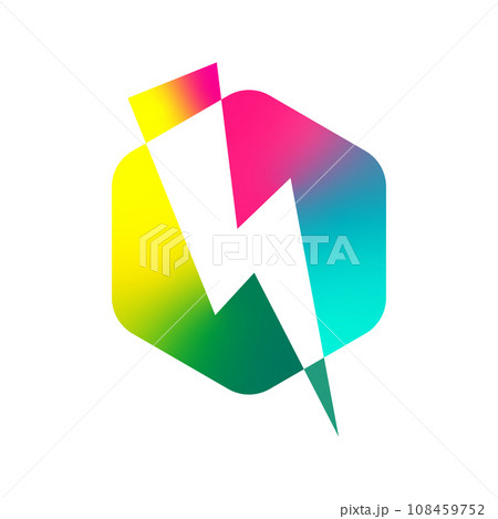 Flash Logo abstract design vector template. Lighting bolt icon. Logo Thunder electricity Power Fast Speed Logotype concept. Vector. EPS 10 108459752