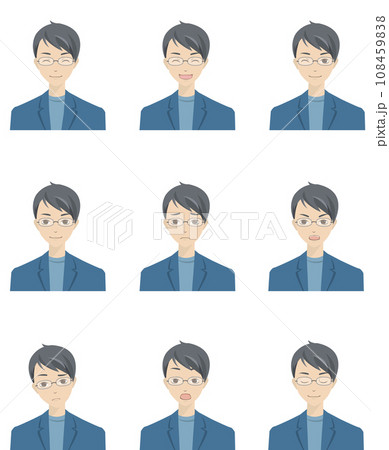色々な表情をした男性のイラストセット3 108459838