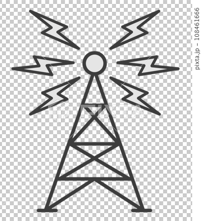 通信機器の中継局となる電波塔のイラスト 通信機器の中継局となる電波塔のイラスト 108461666