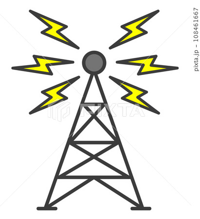 通信機器の中継局となる電波塔のイラスト 通信機器の中継局となる電波塔のイラスト 108461667