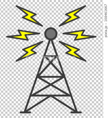 通信機器の中継局となる電波塔のイラスト 通信機器の中継局となる電波塔のイラスト 108461667