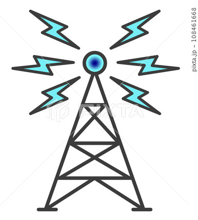通信機器の中継局となる電波塔のイラスト 通信機器の中継局となる電波塔のイラスト 108461668