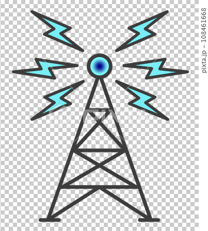 通信機器の中継局となる電波塔のイラスト 通信機器の中継局となる電波塔のイラスト 108461668