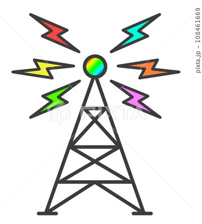 通信機器の中継局となる電波塔のイラスト 通信機器の中継局となる電波塔のイラスト 108461669