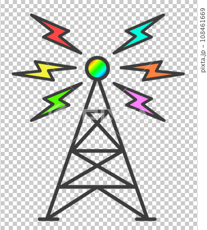 通信機器の中継局となる電波塔のイラスト 通信機器の中継局となる電波塔のイラスト 108461669
