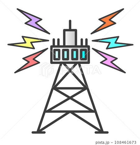 通信機器の中継局となる電波塔のイラスト 通信機器の中継局となる電波塔のイラスト 108461673