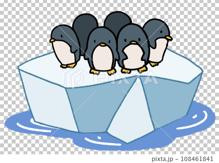 A flock of penguins on the ice floe 108461841