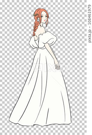 woman wearing white wedding dress woman wearing white wedding dress 108461979