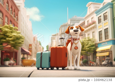 旅行するワンちゃん-1(3D) 旅行するワンちゃん-1(3D) 108462138