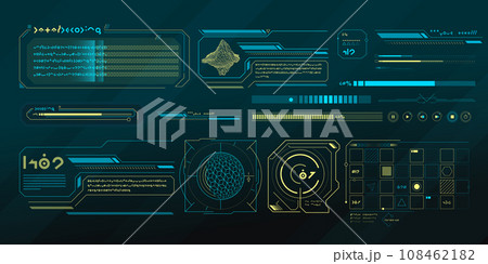 Vector data elements for sci-fi interface infographics. Vector data elements for sci-fi interface infographics. 108462182