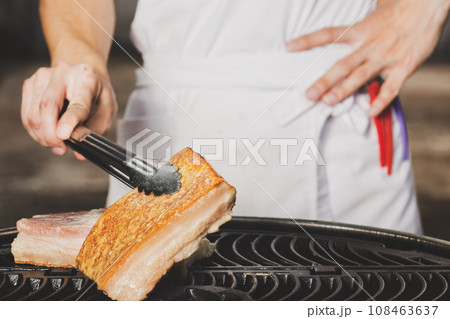Crispy pork on grill Crispy pork on grill 108463637