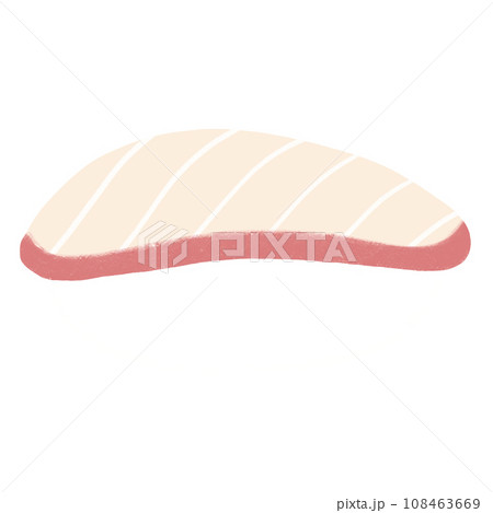 Sushi Kampachi Fish Cartoon illustration Japanese Food Japanese Sticker Sushi Sticker 108463669