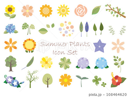夏の植物のアイコンセット 108464620