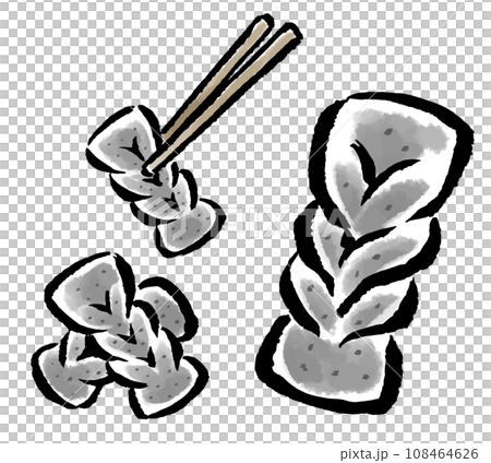 Reins Konnyaku brush touch illustration 108464626