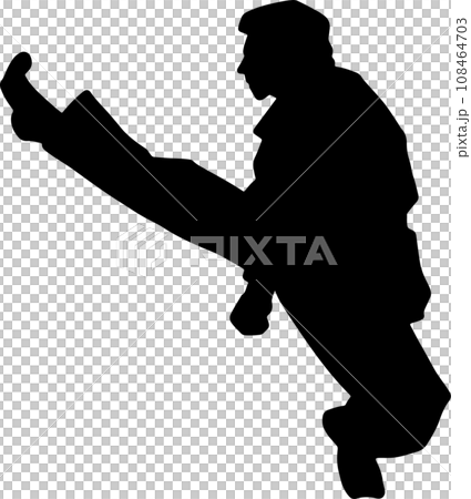 The karate Silhouette for martial arts or sport concept. The karate Silhouette for martial arts or sport concept. 108464703