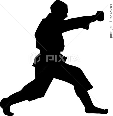The karate Silhouette for martial arts or sport concept. The karate Silhouette for martial arts or sport concept. 108464704