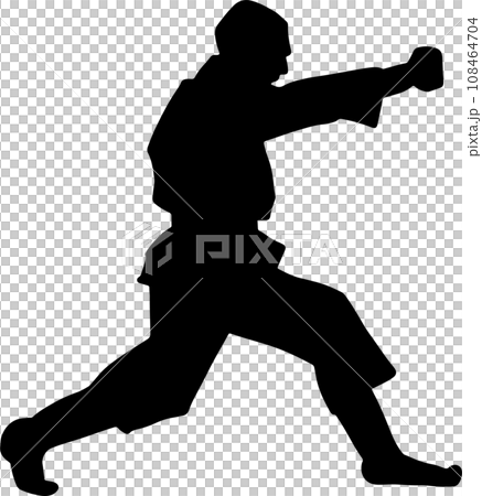 The karate Silhouette for martial arts or sport concept. The karate Silhouette for martial arts or sport concept. 108464704