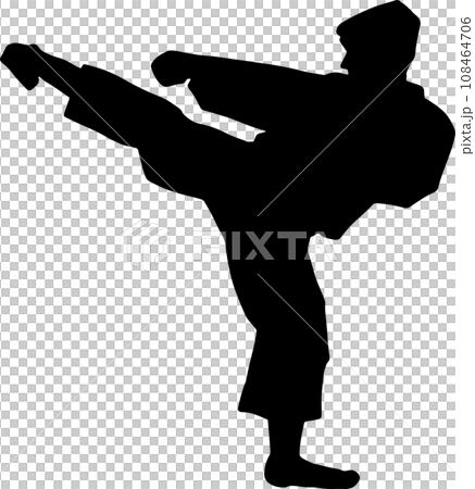 The karate Silhouette for martial arts or sport concept. The karate Silhouette for martial arts or sport concept. 108464706