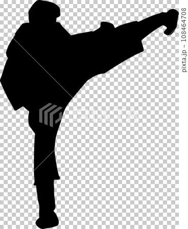 The karate Silhouette for martial arts or sport concept. The karate Silhouette for martial arts or sport concept. 108464708
