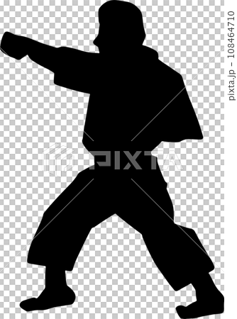 The karate Silhouette for martial arts or sport concept. 108464710