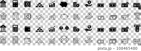 お金に関するアイコンセット 108465480
