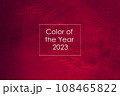 text Color of the Year 2023 in a white frame on a background of Viva Magenta colors. Creative design for trendy color. the color of the year in nature 108465822