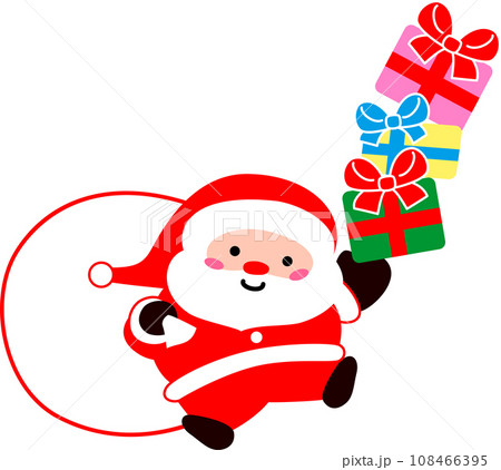 プレゼントを持って笑うクリスマスのサンタクロース 108466395
