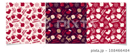 Pixel art Christmas and Happy New Year pattern set Pixel art Christmas and Happy New Year pattern set 108466484